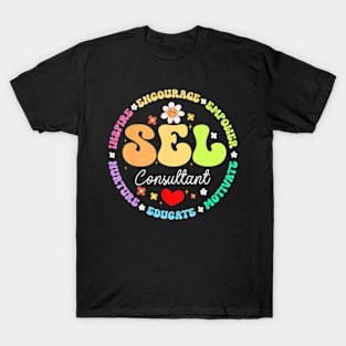 Groovy Social Emotional Learning Teacher SEL Consultant T-Shirt